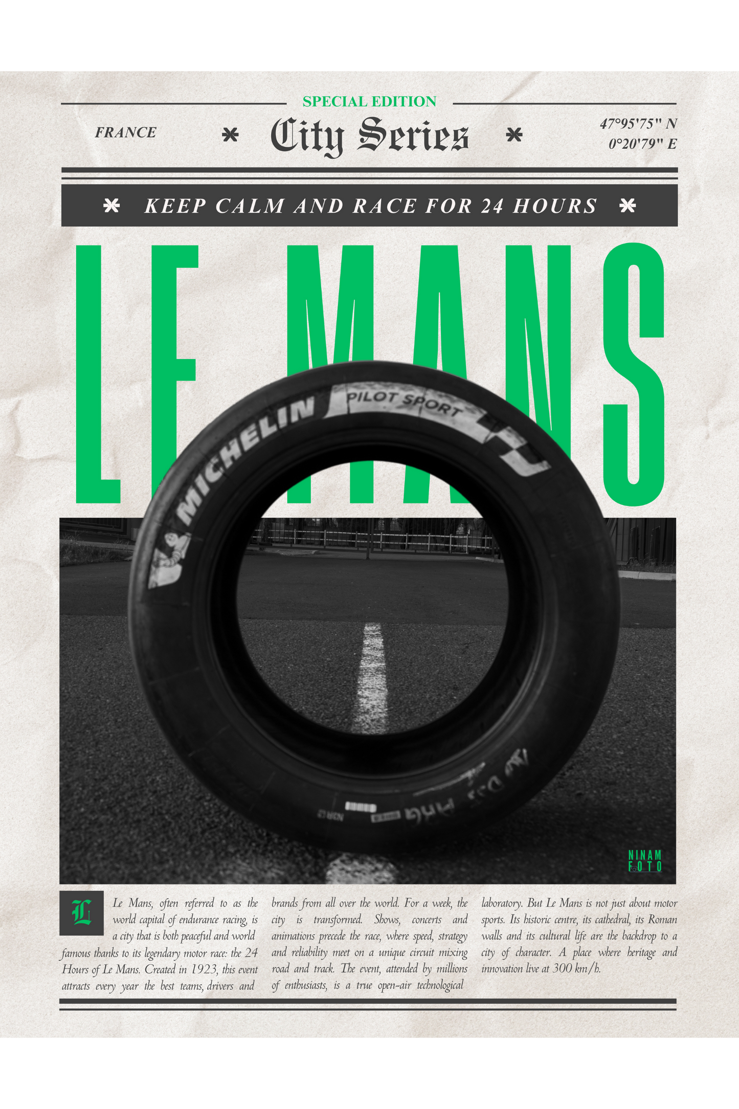 Carte postale 24H du Mans — Pneu Michelin
